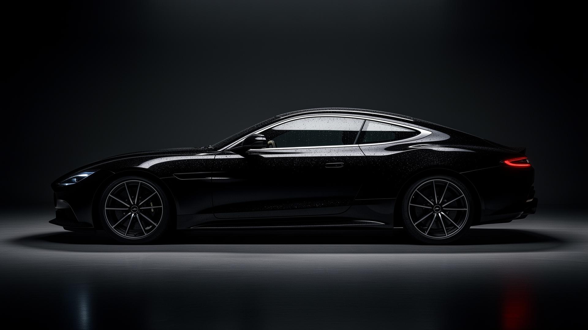 Auto negro con detallado premium